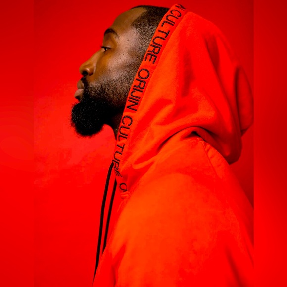 ✨NWT🏷️UNISEX ORIJIN CULTURE HOODIE🔥SZ OS (Fits S-M-L)‼️SO SOFT‼️BLOOD ORANGE🔥 - Picture 7 of 8